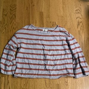 Madewell Red and Gray Striped Top